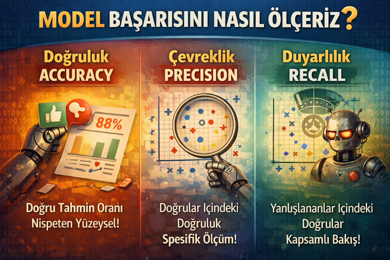 Model başarısını nasıl ölçeriz? Accuracy, Precision, Recall